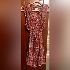 Market & Spruce Red Paisley Sleeveless Dress